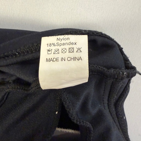 Eomenie Black One Piece Swimsuit Twisted Bust Sheer Panel Detail Size S - Picture 8 of 9